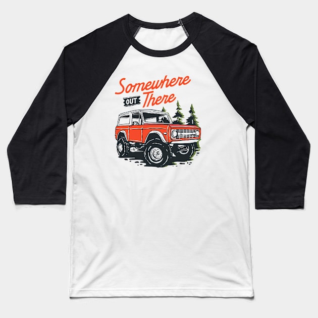 Out door adventure jeep Baseball T-Shirt by myvintagespace